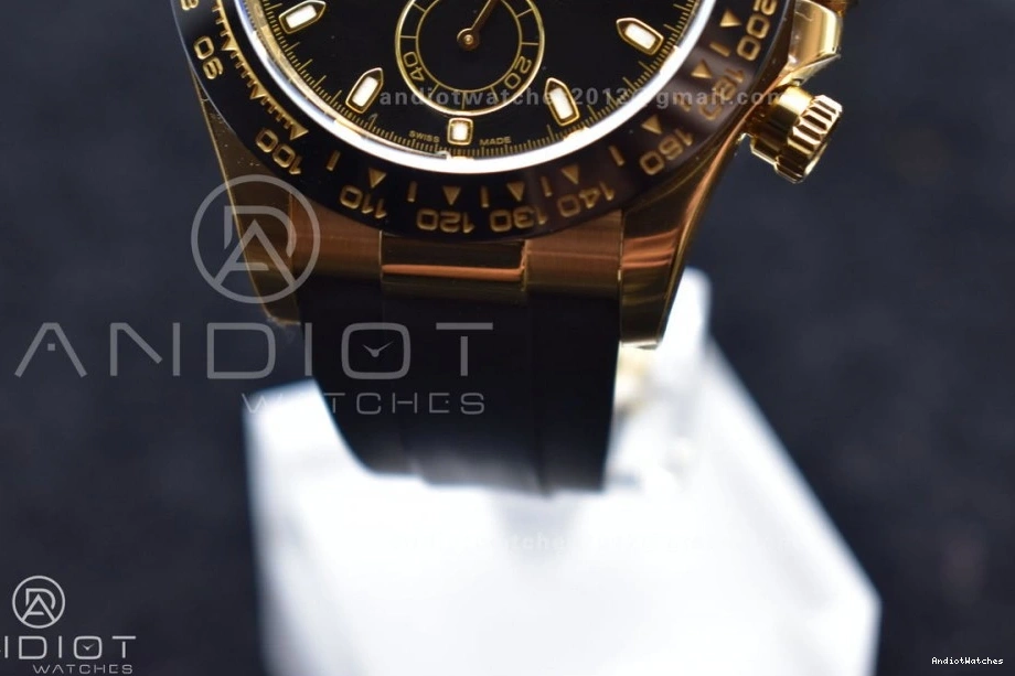 Best 759 Daytona 116518 Black Oysterflex 1:1 Dial Breathable SA Rubber Strap on Edition Clean 1202